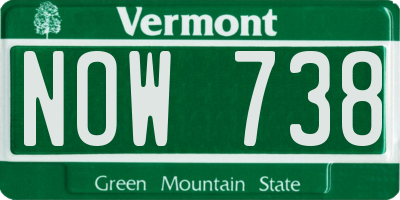VT license plate NOW738