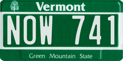 VT license plate NOW741