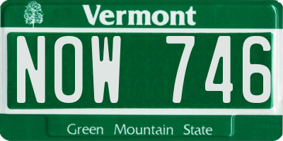 VT license plate NOW746
