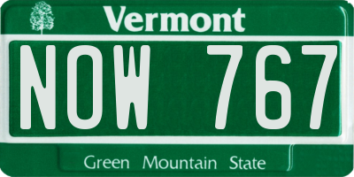 VT license plate NOW767