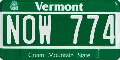 VT license plate NOW774