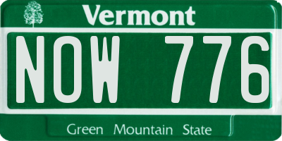 VT license plate NOW776