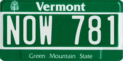 VT license plate NOW781