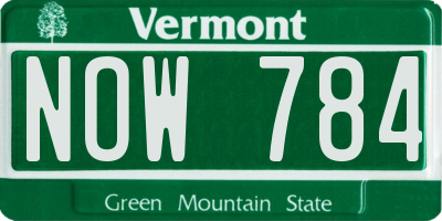 VT license plate NOW784