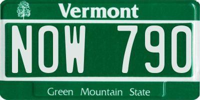 VT license plate NOW790