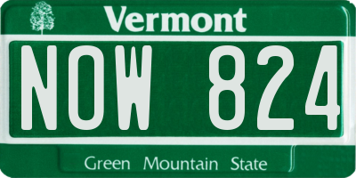 VT license plate NOW824