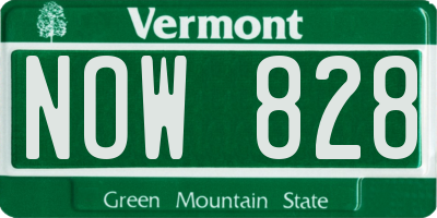 VT license plate NOW828