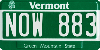 VT license plate NOW883
