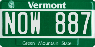 VT license plate NOW887