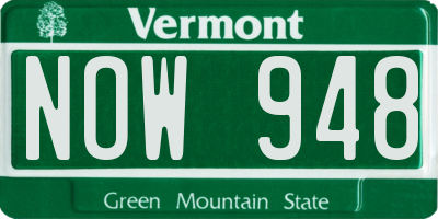 VT license plate NOW948
