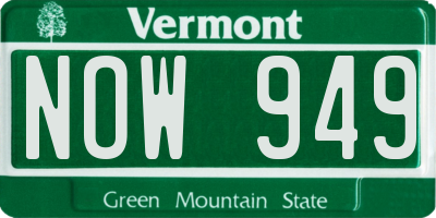 VT license plate NOW949