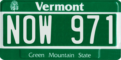 VT license plate NOW971