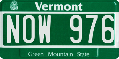 VT license plate NOW976