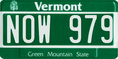 VT license plate NOW979