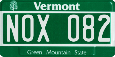 VT license plate NOX082