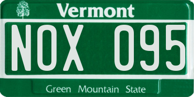 VT license plate NOX095