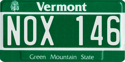 VT license plate NOX146