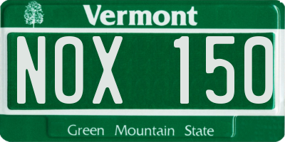 VT license plate NOX150