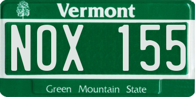 VT license plate NOX155