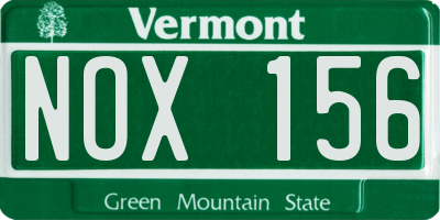 VT license plate NOX156