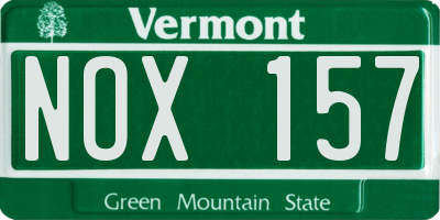 VT license plate NOX157