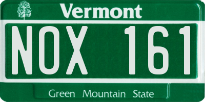 VT license plate NOX161