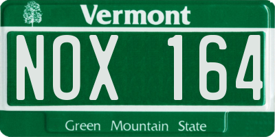 VT license plate NOX164