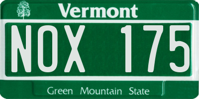 VT license plate NOX175