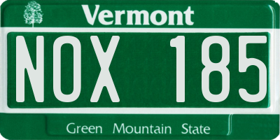 VT license plate NOX185