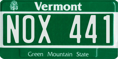 VT license plate NOX441