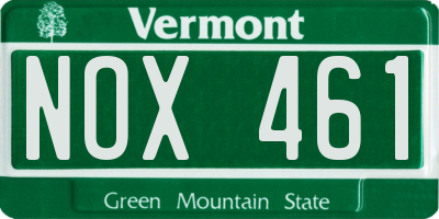 VT license plate NOX461