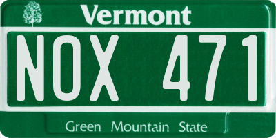 VT license plate NOX471
