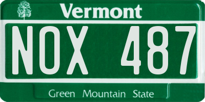 VT license plate NOX487