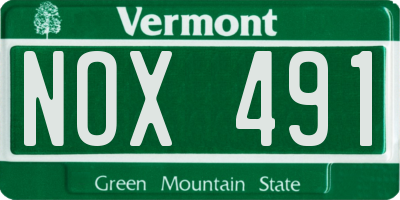 VT license plate NOX491