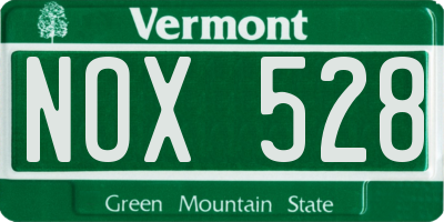VT license plate NOX528