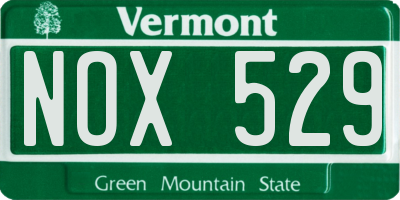 VT license plate NOX529