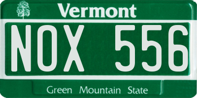 VT license plate NOX556
