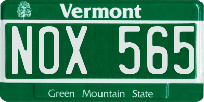 VT license plate NOX565