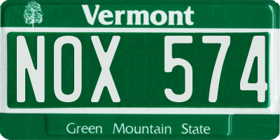 VT license plate NOX574