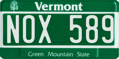 VT license plate NOX589