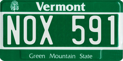 VT license plate NOX591