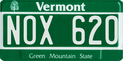 VT license plate NOX620