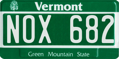 VT license plate NOX682