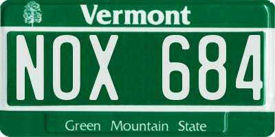 VT license plate NOX684