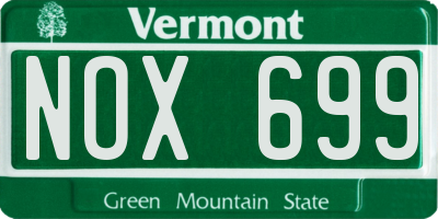 VT license plate NOX699