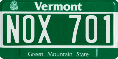 VT license plate NOX701