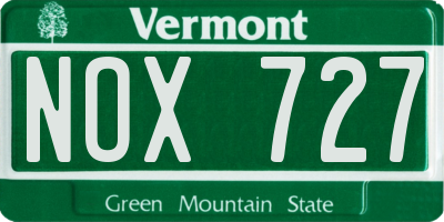 VT license plate NOX727