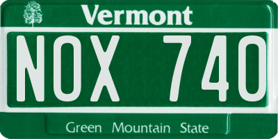 VT license plate NOX740