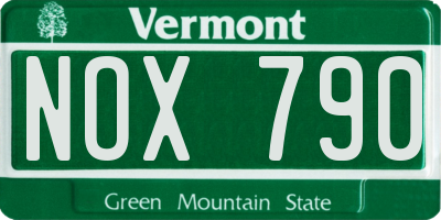 VT license plate NOX790
