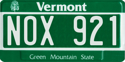 VT license plate NOX921
